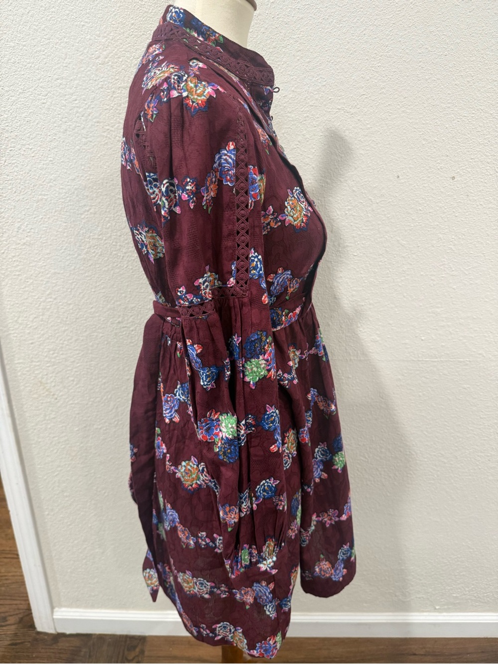 Anthropologie Plum Floral Long-Sleeve Dress - Picture 5 of 16